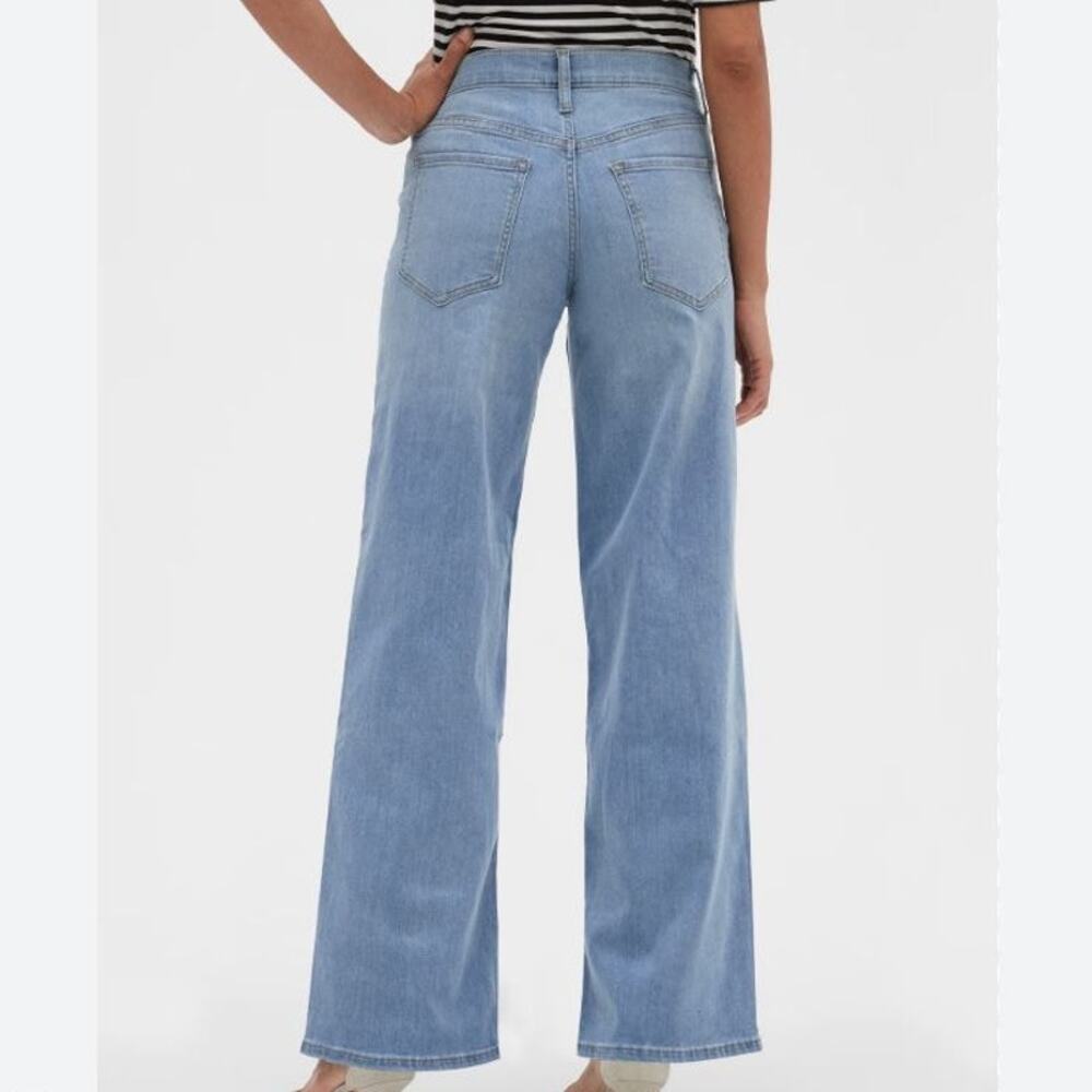 Banana Republic High-Rise Light Wash Button-Fly Wide-Leg Jeans Size 31/12 - Picture 2 of 6